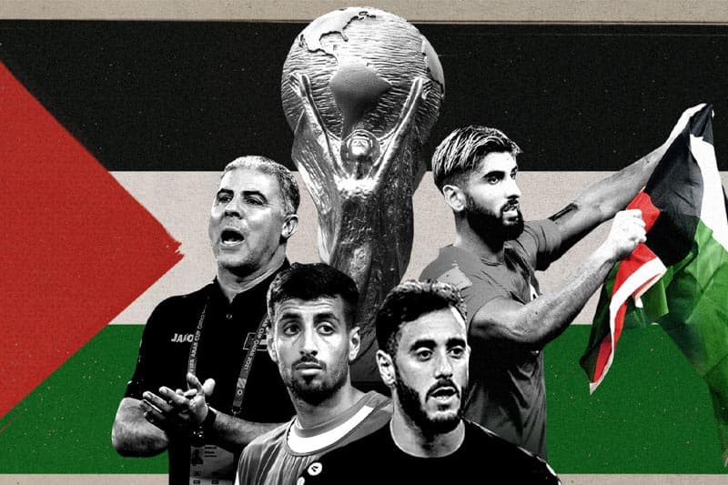 යුද පසුබිමකට එරෙහිව ලෝක කුසලාන පාපන්දු සුදුසුකම් ලබන්න වෙර දරණ පලස්තීන පාපන්දු කණ්ඩායම
