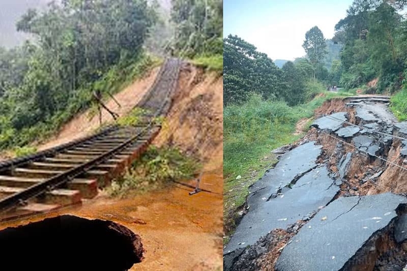 කඳුකරයේ පොළොව ඉරි තලලා: ඇතැම් තැන්වල ගිලා බැසීම් - රතු නිවේදන ක්‍රියාත්මකයි