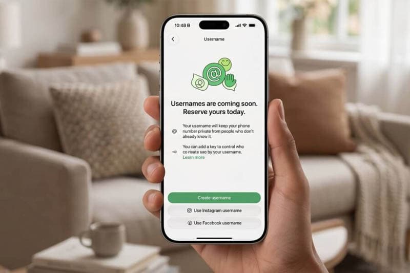 WhatsApp දුරකථන අංකය වෙනුවට Username භාවිත කිරීමේ පහසුකම එයි
