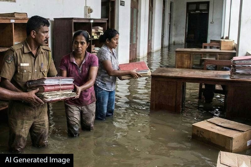 ජලයෙන් හානි වූ ලේඛන සුරැකීම: ජාතික ලේඛනාගාරයේ නිල මාර්ගෝපදේශ මෙන්න!