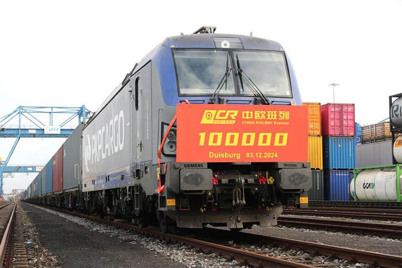 අද, ගමන් වාර ලක්ෂය සම්පූර්ණ කරන චීන-යුරෝපා භාණ්ඩ ප්‍රවාහන සීඝ්‍රගාමී දුම්රිය