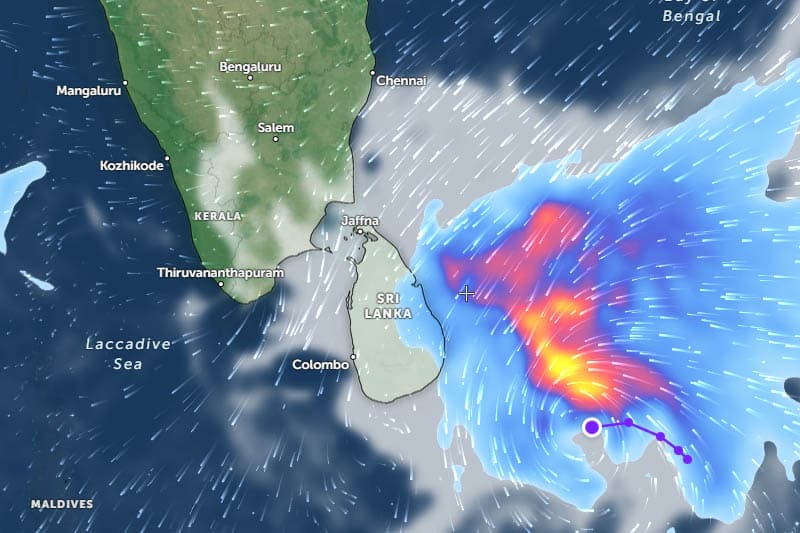 ආපදා කළමනාකරණයෙන් විශේෂ නිවේදනයක් - පීඩන අවපාතය නැගෙනහිර වෙරළ දෙසට