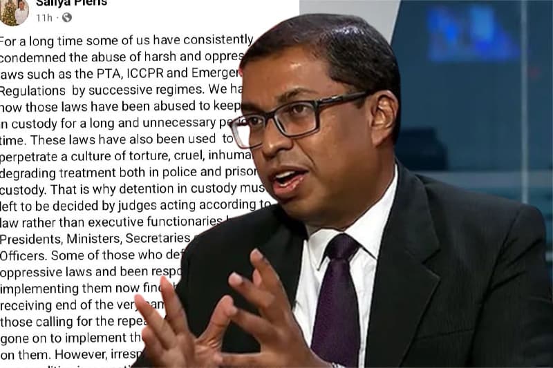 සාලිය පීරිස්ගෙන් දේශපාලන කරළිය හොල්ලන නීතිමය විග්‍රහයක්!
