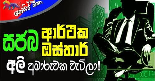 සජබ ආර්ථික ඔස්තාර් අලි අමාරුවක වැටිලා!