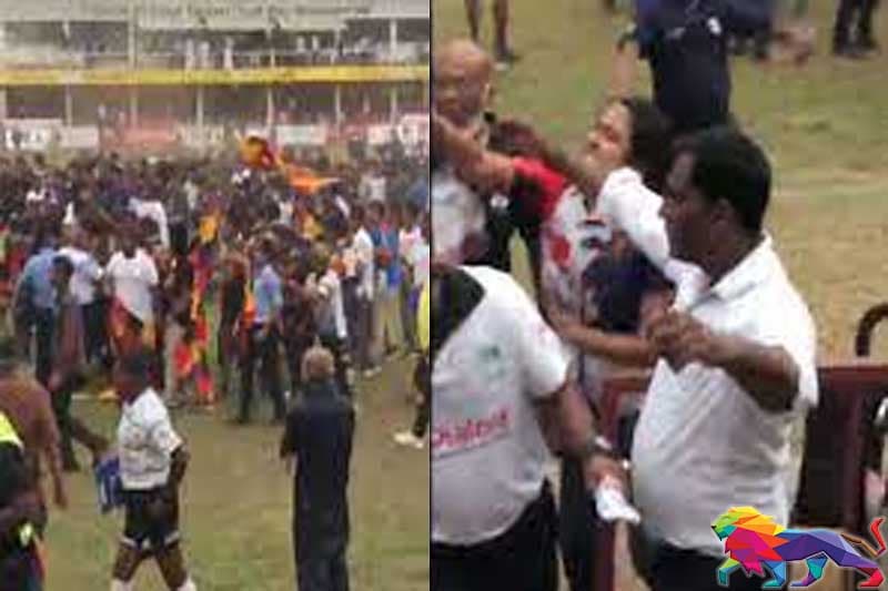 තෝමස් - ට්‍රිනිටි රග්බි තරගය අවසානයේ තරුණියක් විනිසුරුගේ කණට ගහයි