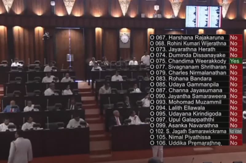 නීති උපාධියට කඩ්ඩ ඕන යෝජනාවට චන්දිම තනිවම හිටගනී