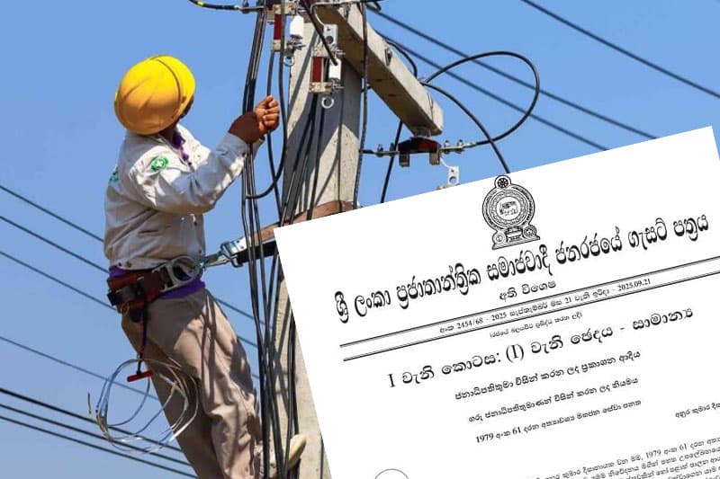 විදුලිබල සැපයීම අත්යාවශ්ය සේවාවක් කරමින් ජනපතිගෙන් අති විශේෂ ගැසට්ටුවක්