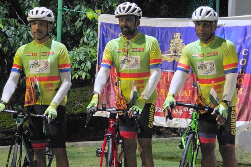 කොළඹින් ඇරඹි කිලෝමීටර් 1500ක මිත්රත්වයේ පාපැදි චාරිකාව චෙන්නායි බලා