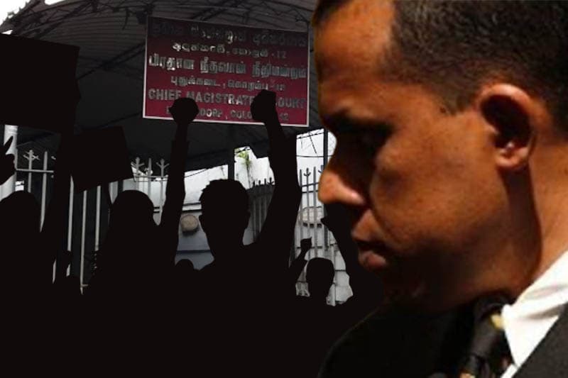 නීතිපතිට එරෙහිව අලුත්කඩේ උසාවි සංකීර්ණය ඉදිරිපිට විරෝධතාවක්