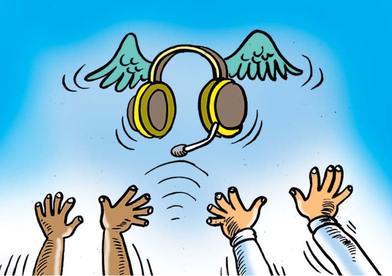 ආණ්ඩුවෙ ලොකුම කන්තෝරුවක හෙඩ්ෆෝන් හුටපටය!