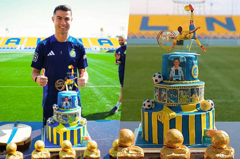 රොනාල්ඩෝගේ 40 වැනි උපන්දිනයට විස්මයජනක කේක්ගෙඩියක්