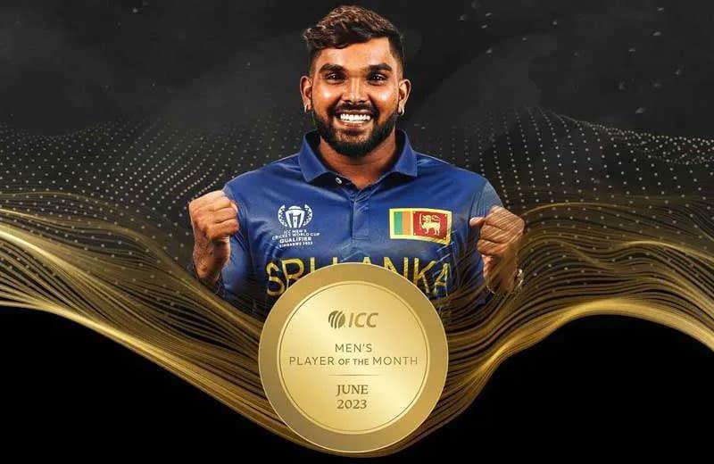 ක්රිකට් : ජුනි මාසයේ අන්තර්ජාතික ක්රීඩකයා වනිඳු