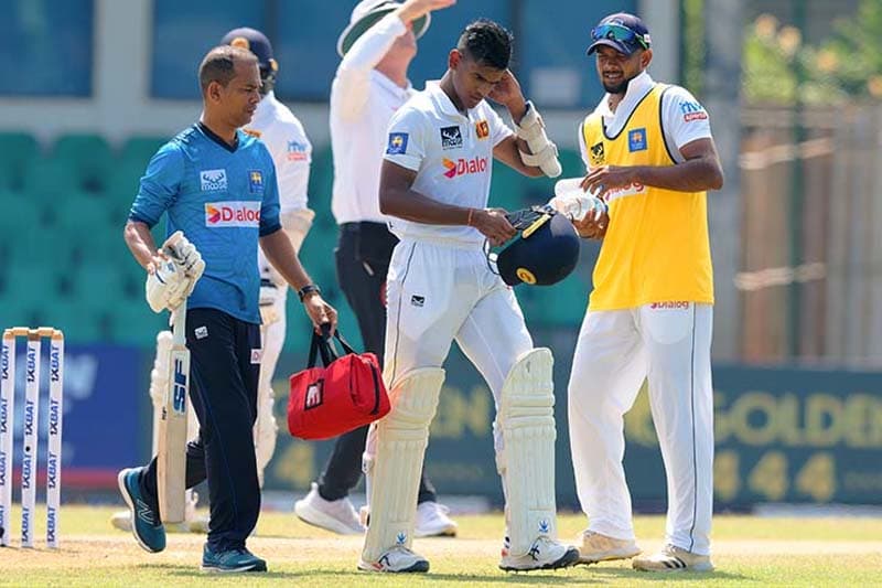 චාමික ගුණසේකර : මංගල ටෙස්ට් තරගයෙන් රෝහලට