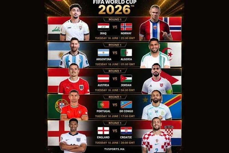 යුරෝපයෙන් 6ක්, අප්රිකාව හා ද.අමෙරිකාවෙන් 1 බැගින්: 2026 ලෝක කුසලාන පාපන්දු අර්ධ අවසන් පූර්ව වටය ඇරඹේ