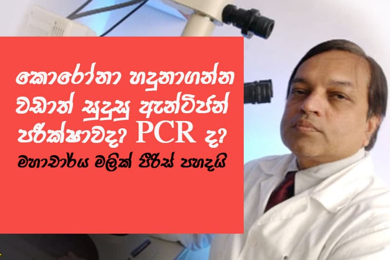 කොරෝනා හදුනාගන්න වඩාත් සුදුසු ඇන්ටිජන් පරීක්ෂාවද? PCR ද? - මහාචාර්ය මලික් පීරිස් පහදයි