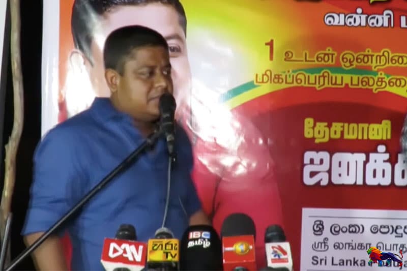 සිංහල පොහොට්ටු අපේක්ෂක දෙමළ ජනයා මැද මුස්ලිම් විරෝධය අවුස්සයි !