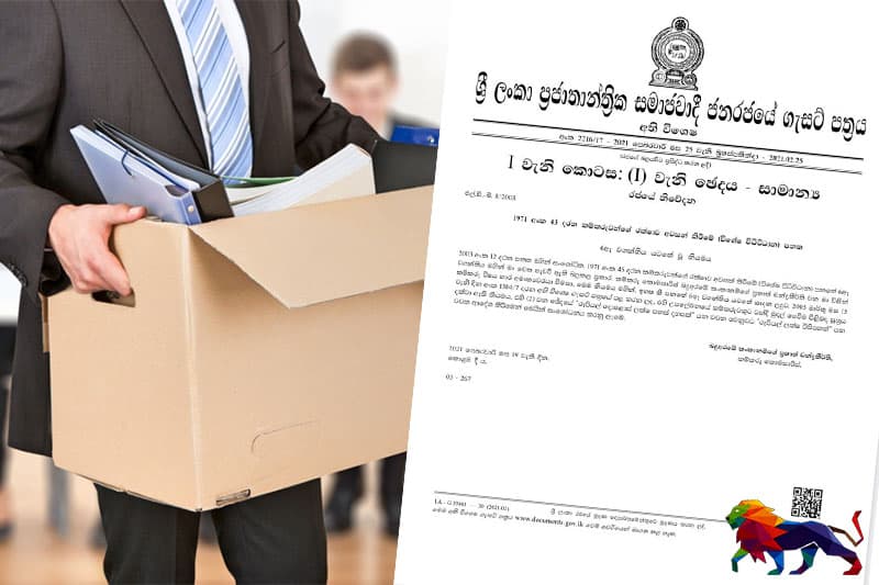 රැකියාවෙන් දොට්ට දැම්මොත් ලක්ෂ 25ක වන්දියක් - අති විශේෂ ගැසට් නිවේදනයක්
