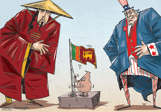 cartoon sl flag with US and China