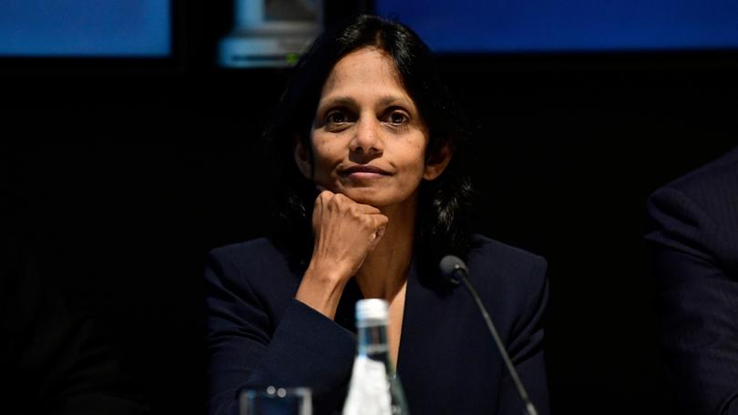 Macquarie Bank Managing CEO Shemara Wikramanayake is seen during a media briefing for Macquarie Bank's full-year results in Sydney, Friday 3, 2019.   (AAP Image/Bianca De Marchi) NO ARCHIVING