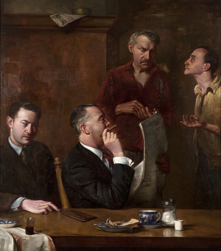 Four Men in a Restaurant Arthur Melville Oil Painting