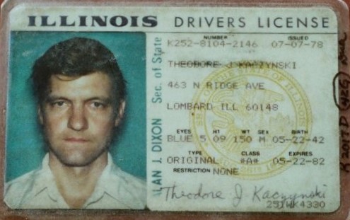 Unabomber Drivers license