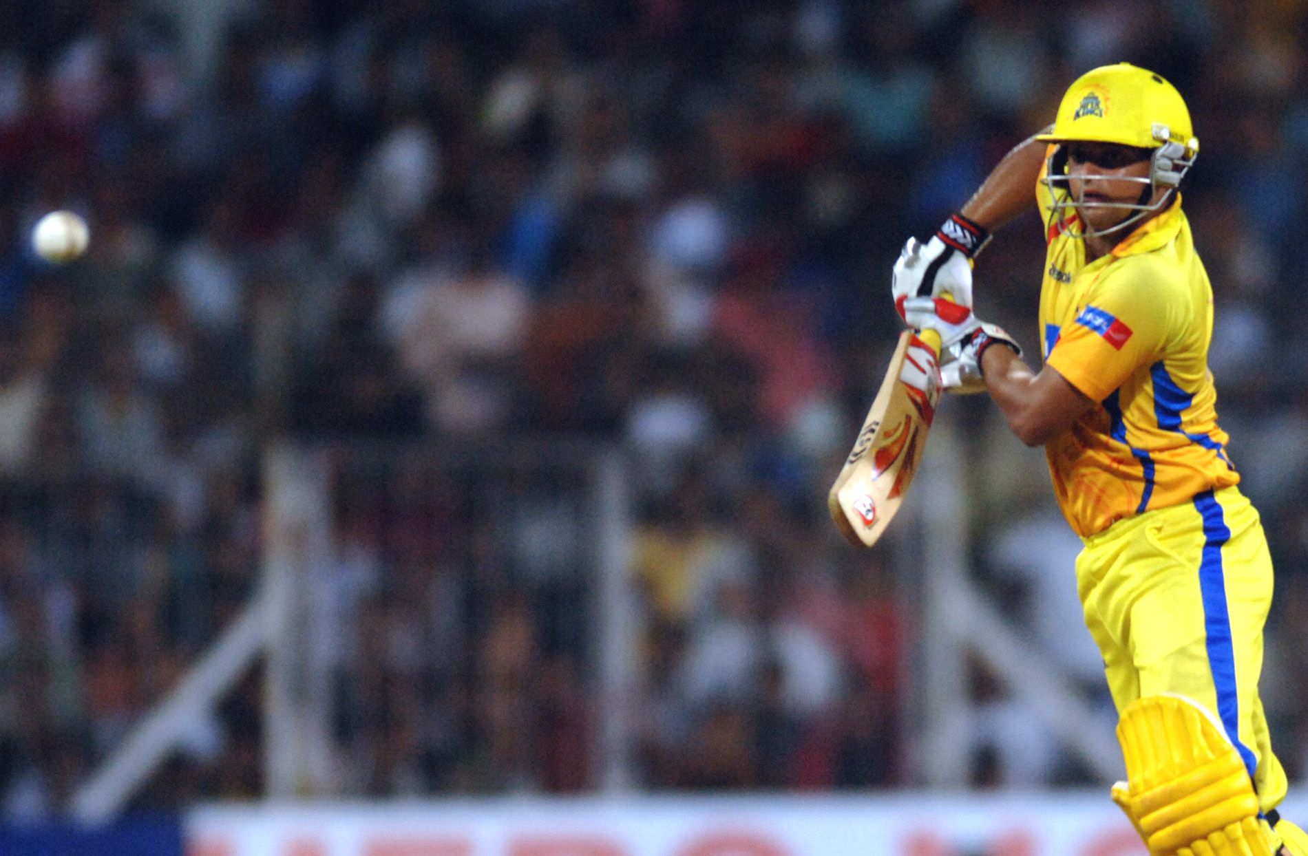 Suresh Raina of “Chennai Super Kings played a shot during the DLF Indian Premier League T20 2nd Semi Final Match with “Kings XI Punjab” at Wankhede Stadium in Mumbai on May 31, 2008.