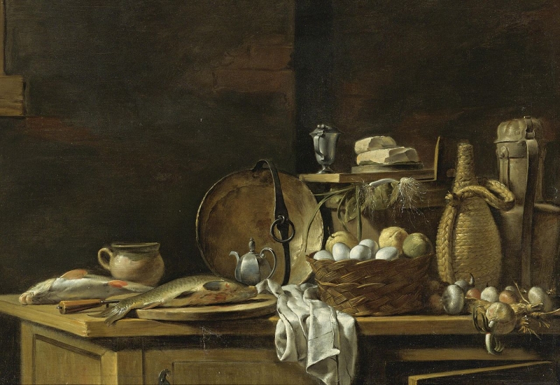 Kitchen Table Still Life Nicolas Henri Jeaurat de Bertry Oil Painting