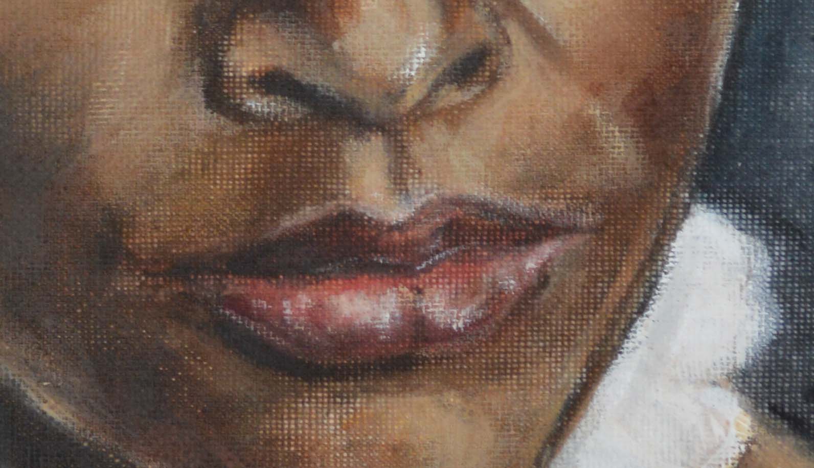 portrait oil on canvas detail