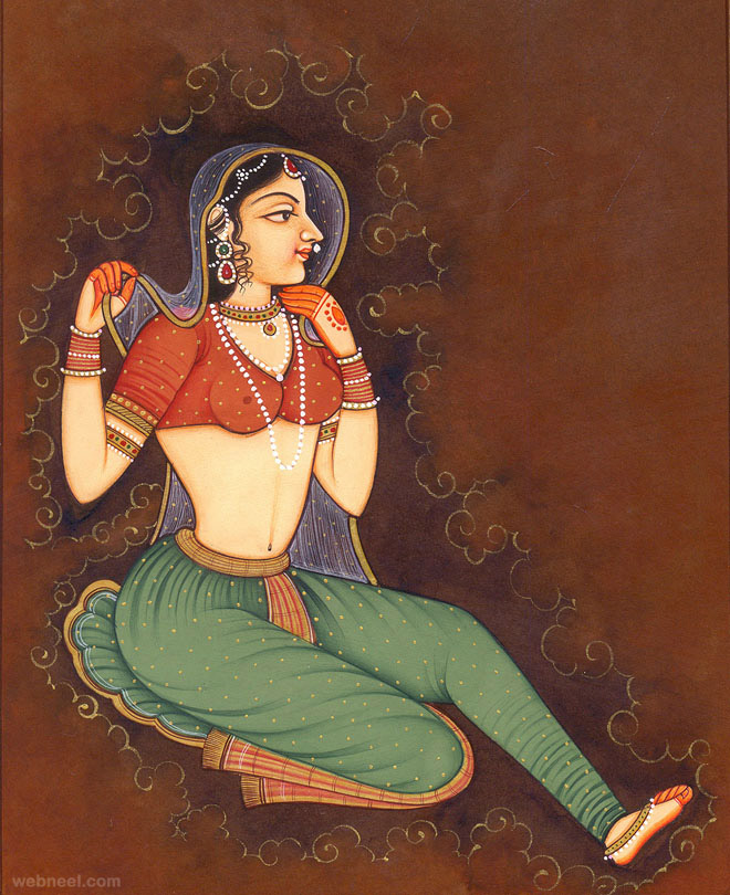 8 mughal paintings woman