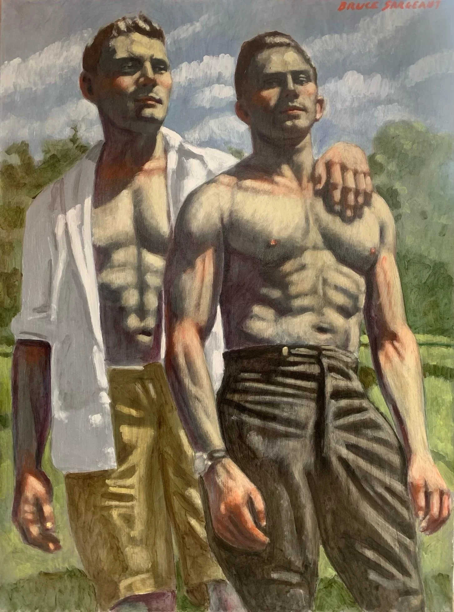 bruce sargeant oil portrait painting of two men 4376