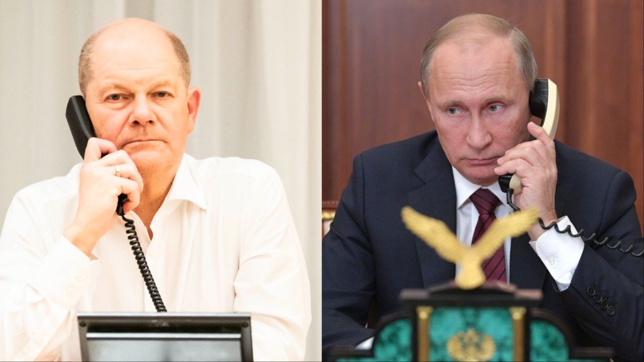 uid 92eeddef23b4447faa07a7a20fb1460c width 1280 play 0 pos 0 gs 0 height 720 the conversation between german chancellor olaf scholz l and russian president vladimir putin r was the first time the two leaders had spo