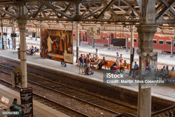 Colombo, Sri Lanka - November 14, 2019: View of  Colombo Fort Railway Station, a train station in the Sri Lanka capital city