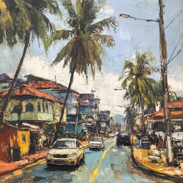 oil painting canvas street colombo sri lanka 1308175 41456