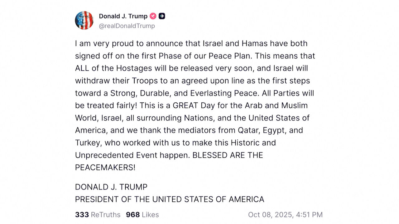 2025 10 09T033403Z 2 LYNXNPEL9803E RTROPTP 4 ISRAEL PALESTINIANS TRUMP
