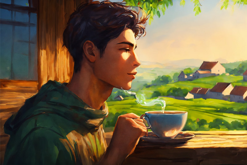 man drink tea 250712