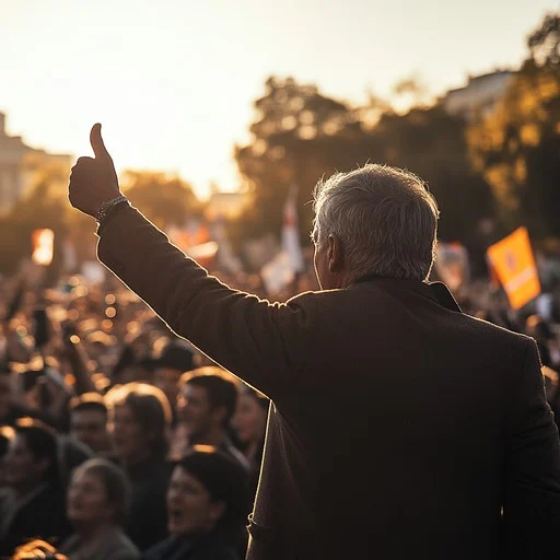 leader addressing crowd stockcake