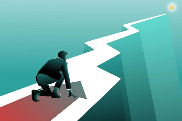 vector illustration businessman get ready starting goal business starting position ready sprint run 305186 352