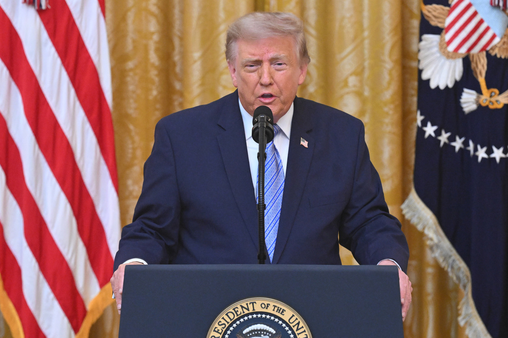 President Donald Trump speaks in the East Room of the White House, Thursday, July 16, 2026, in Washington. (Saul Loeb/Pool via AP)