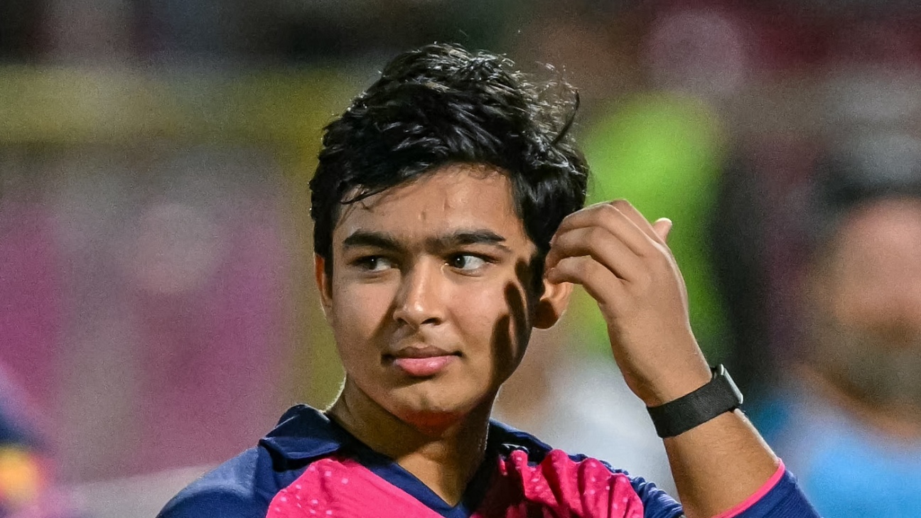 Rajasthan Royals' Vaibhav Suryavanshi gestures at the end of the Indian Premier League (IPL) Twenty20 cricket match between Rajasthan Royals and Gujarat Titans at the Sawai Mansingh Stadium in Jaipur on April 28, 2025. (Photo by Sajjad HUSSAIN / AFP) / -- IMAGE RESTRICTED TO EDITORIAL USE - STRICTLY NO COMMERCIAL USE --