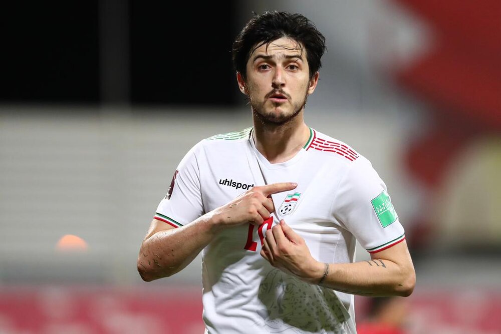 sardar azmoun gaol celebrate vs Bahrain Jun2021