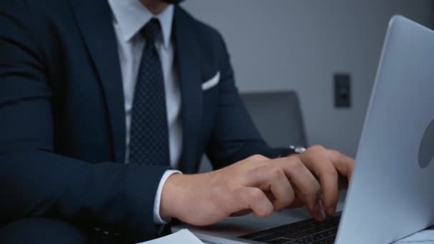 businessman typing laptop office