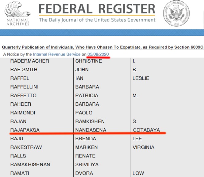 USA Fedaral register